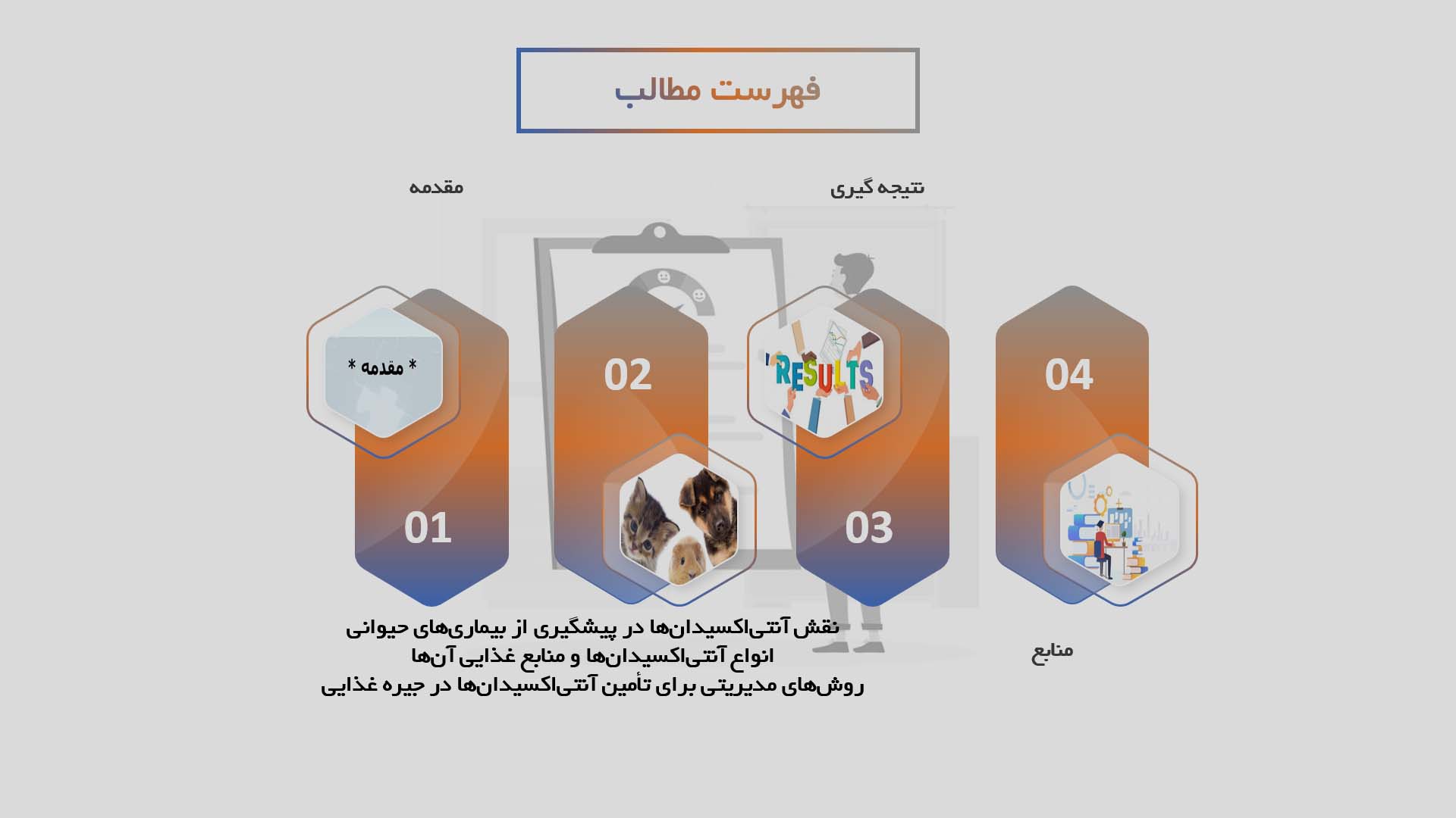 پاورپوینت نقش آنتی‌اکسیدان‌ها در پیشگیری از بیماری‌های حیوانی